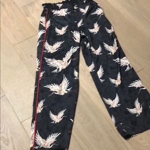 Zara wide leg silk pants